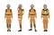 Firefighter or fireman wearing protective gear or uniform, helmet, breathing apparatus and air cylinder. Male cartoon
