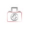 Firefighter, first aid kit two color icon