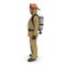 Firefighter In Fully Protective Uniform Standing Pose 3D Illustration On White Background