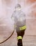 firefighter with an helmet during emergency