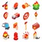 Firefighter isometric 3d icon