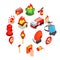 Firefighter isometric 3d icon