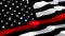 Firefighter Memorial USA. USA EMERGENCY SERVICES. THIN RED LINE USA FLAG. A black and white USA flag design with thin red line rep