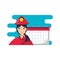 firefighter professional female with calendar