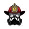 Firefighter protective helmet and gas respirator