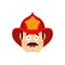 Firefighter scared OMG. Fireman Oh my God emoji. Frightened man
