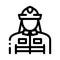 Firefighter Silhouette Icon Outline Illustration