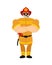 Firefighter Strong. Fireman smoking cigar emoji. Vector illustration