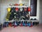 Firefighter Suits Arranged At Fire Station