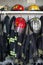 Firefighter Suits And Helmets At Fire Station