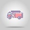Firefighter truck icon or logo in  pastel color