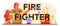 Firefighter typographic header. Professional fire brigade fighting
