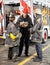 Firefighters Discussing Over Clipboard At Fire