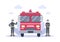 Firefighters With House Fire Engines, Helping People and Animal, Using Rescue Equipment in Various Situations. Vector Illustration