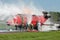 Firefighters practice extinguishing aircraft fire