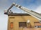 Firefighters are repairing the chimney after Zagreb earthquake