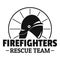 Firefighters rescue team logo, simple style