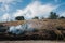 Firefighters respond to wildfire near Acton, California.