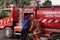 Firefighters on standby and trying to extinguish the fire at the furniture warehouse fire site. : Yogyakarta, Indonesia - 12 May