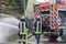 Firefighters in Uniform during training.