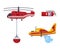 Firefighting Aircraft as Emergency Rescue Service Vehicle and Transport Vector Set