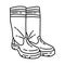 Firefighting Boots Icon. Doodle Hand Drawn or Outline Icon Style