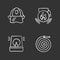 Firefighting chalk icons set