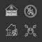 Firefighting chalk icons set