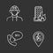 Firefighting chalk icons set