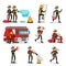 Firefighting Colorful Icons Set