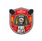 Firefighting department tea or brigade retro icon