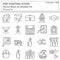 Firefighting and Fire Protection System Safety Icon Set, Firefighter Equipment Tools for Building Fire Prevention Systems.