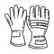 Firefighting Gloves Icon. Doodle Hand Drawn or Outline Icon Style