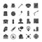 Firefighting glyph icons set