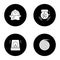 Firefighting glyph icons set