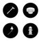 Firefighting glyph icons set