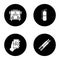 Firefighting glyph icons set