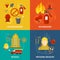 Firefighting icons composition