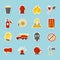 Firefighting icons stickers