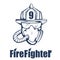 Firefighting logo. The fireman`s head in a mask.