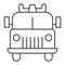 Firefighting vehicle thin line icon. Emergency service fire truck outline style pictogram on white background. Fire