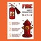 Firefighting Vintage Elements Extinguisher and Fire Hydrant, fireman tools vector. Rescue equipment isolated. Ready to
