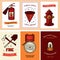 Firefighting Vintage Web Banner Templates of fireman tools vector illustration. Rescue equipment isolated. Vertical