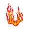 Fireflame. Red, orange fire flame logo, hot flammable fiery symbol, flaming power energy, color fireball shapes