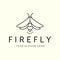 firefly or insect with line art minimalist style logo vector illustration design icon template