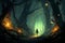 Firefly leave forest to see world in Fantasy art