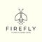 firefly with line art style logo vector illustration design icon template