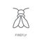 Firefly linear icon. Modern outline Firefly logo concept on whit