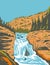 Firehole Falls on the Firehole River Located in Southwestern Yellowstone National Park Wyoming USA WPA Poster Art