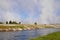 Firehole River in Midway Geyser Basin. Yellowstone National Park, Wyoming, USA.